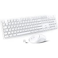 WisFox Packs de Teclado y Ratón Inalámbrico- 2.4GHz Slim Combo de Teclado y Ratón Inalámbrico Avanzado Silencioso Tamaño…